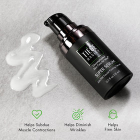Tiege Hanley close-up of serum texture highlighting lightweight, fast-absorbing formula
