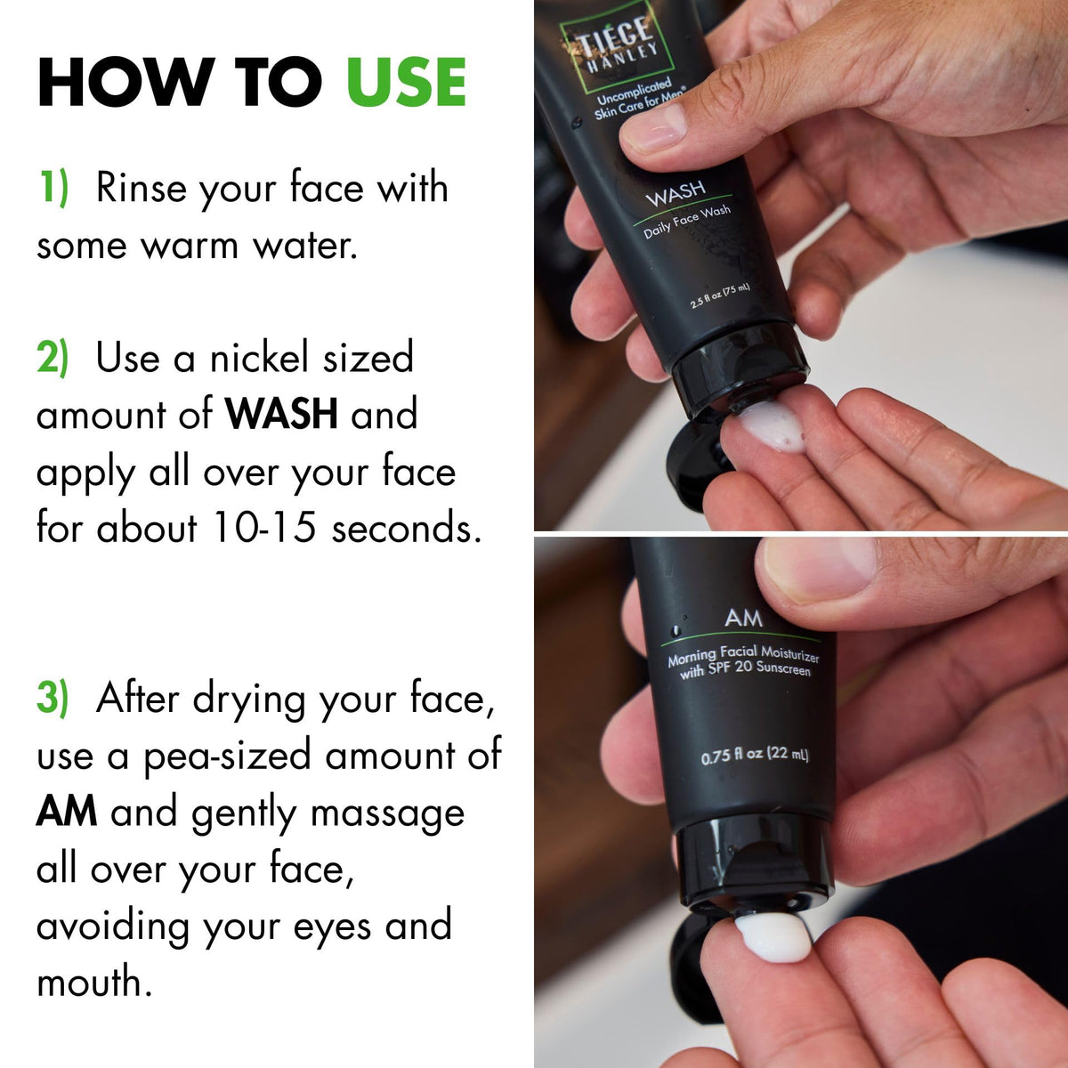 Tiege Hanley wash foam texture showing mild, effective lather