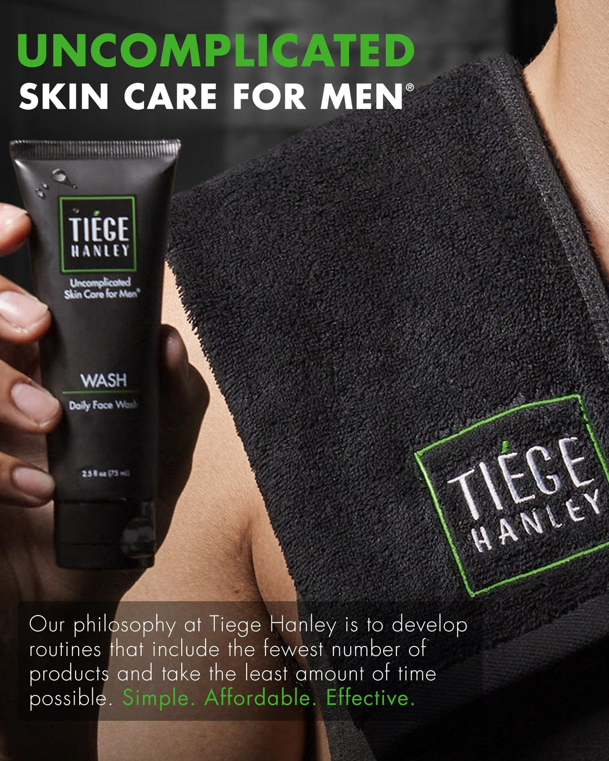 Tiege Hanley compact kit packed for travel showing convenience and routine continuity