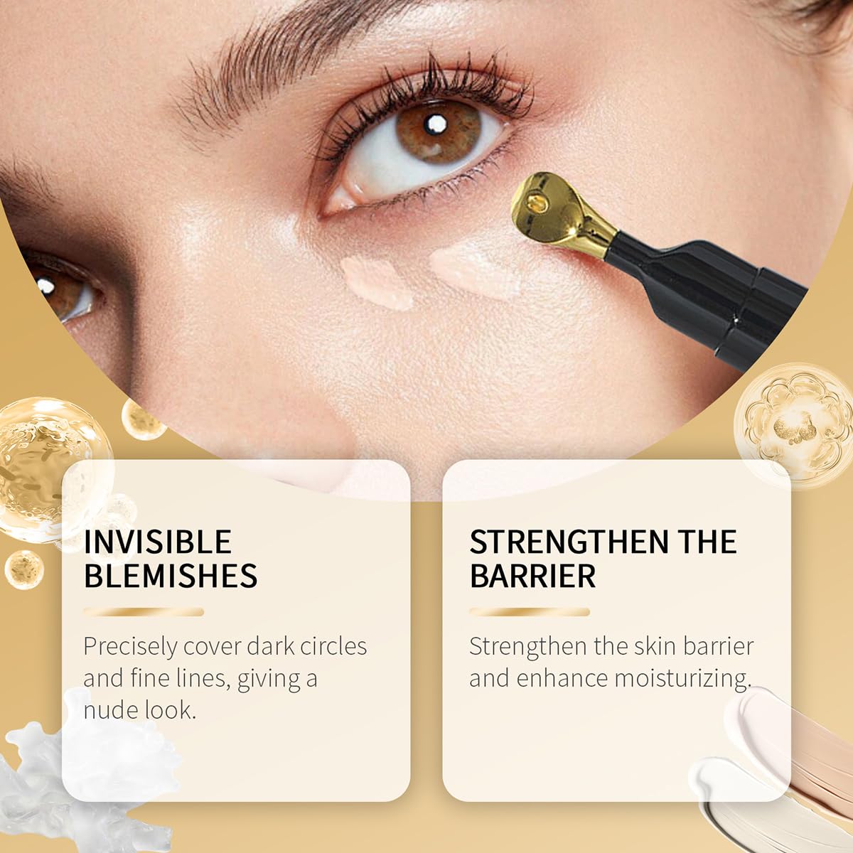 Tiejdhr precision gold brush head detail for precise, mess-free application