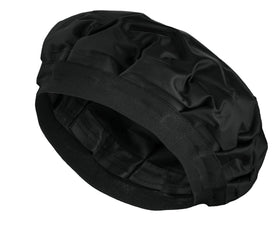 Tifara Beauty front view of cordless heat cap showing sleek black shell and fit benefit