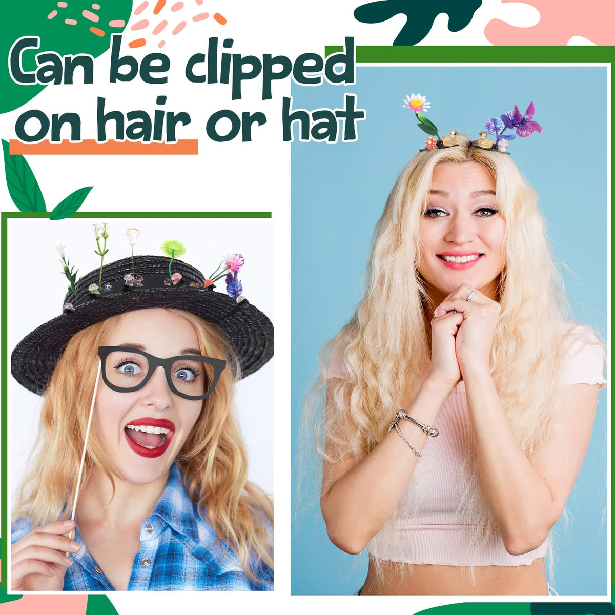 Tigeen hair styled at festival with glowing clips for standout personality