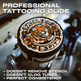 TIGER SPIT open cap showing smooth texture for easy fingertip application