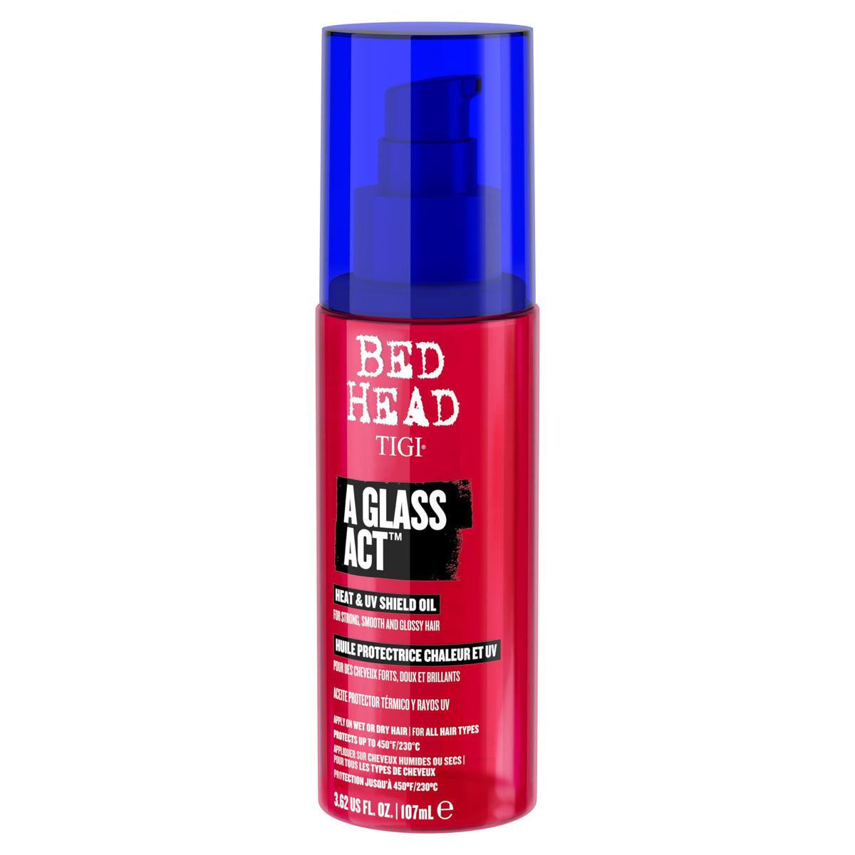 TIGI Bed Head front packaging showing bottle and label, highlighting protection benefits