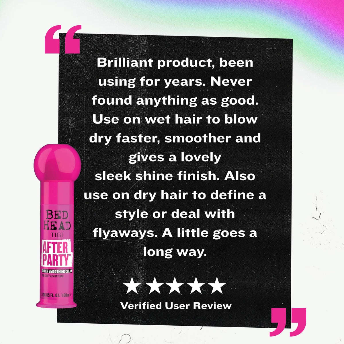 TIGI Bed Head placed in a stylish bathroom showing salon-ready results