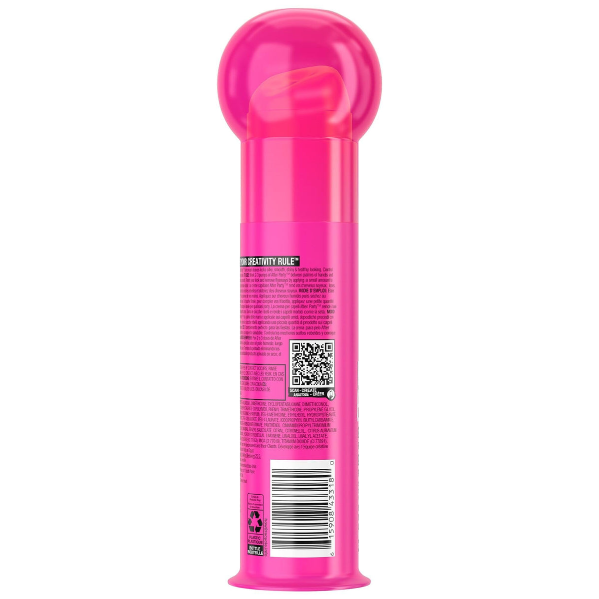 TIGI Bed Head cream texture in jar revealing lightweight smoothness