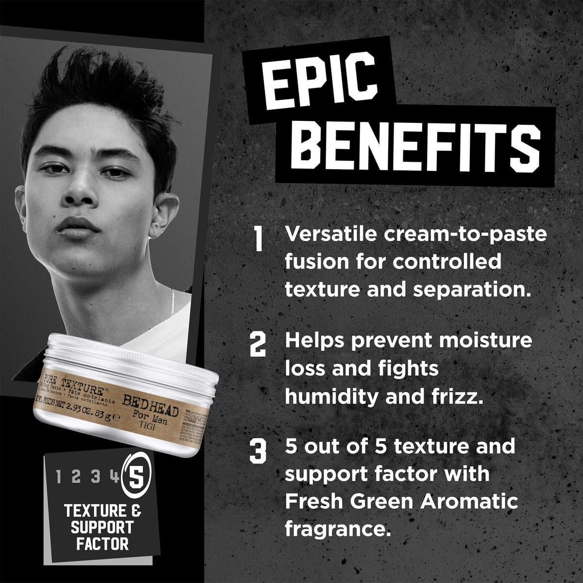TIGI Bed Head paste on hands ready to apply for controlled separation