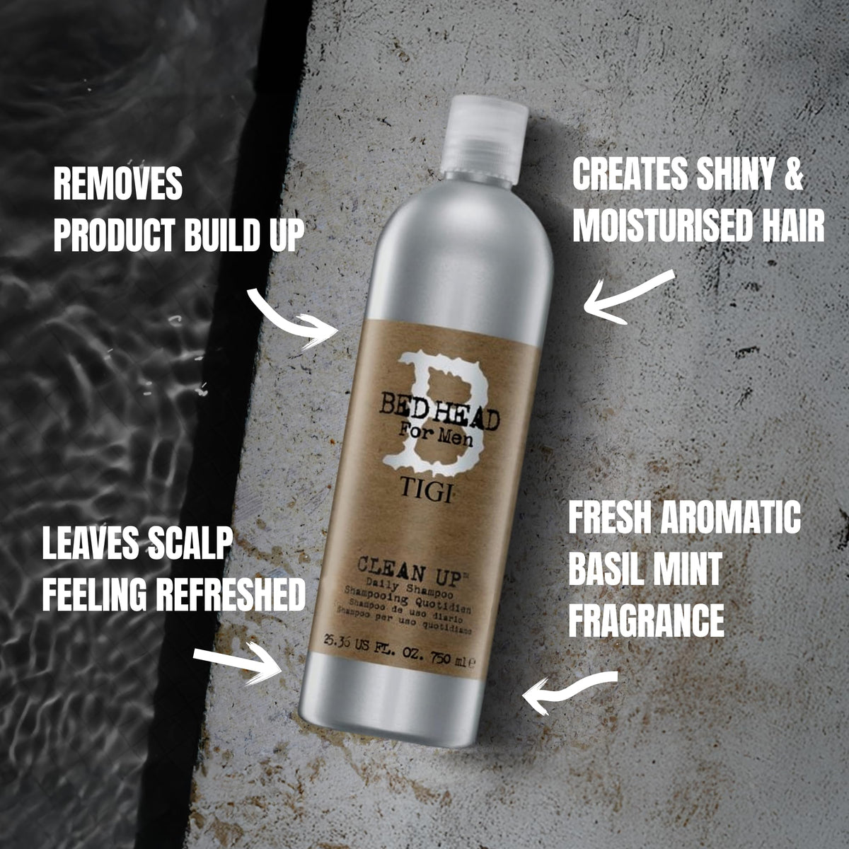 TIGI Bed Head rich lather texture demonstrating effective buildup removal and foam