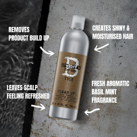 TIGI Bed Head rich lather texture demonstrating effective buildup removal and foam