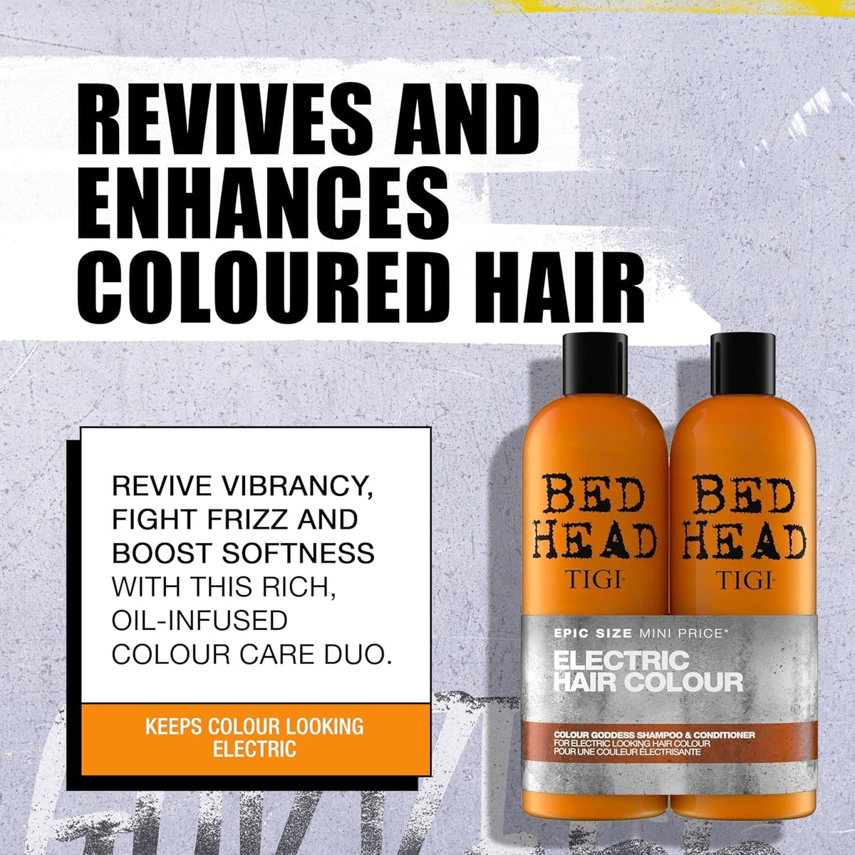 TIGI Bed Head pump and cap detail highlighting easy dispensing benefit