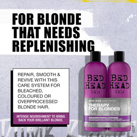 TIGI Bed Head label detail highlighting product name and color-protection benefit