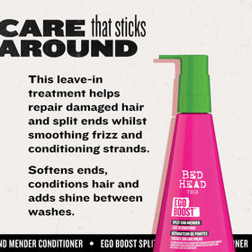 TIGI Bed Head being applied to hair ends to reduce frizz and detangle