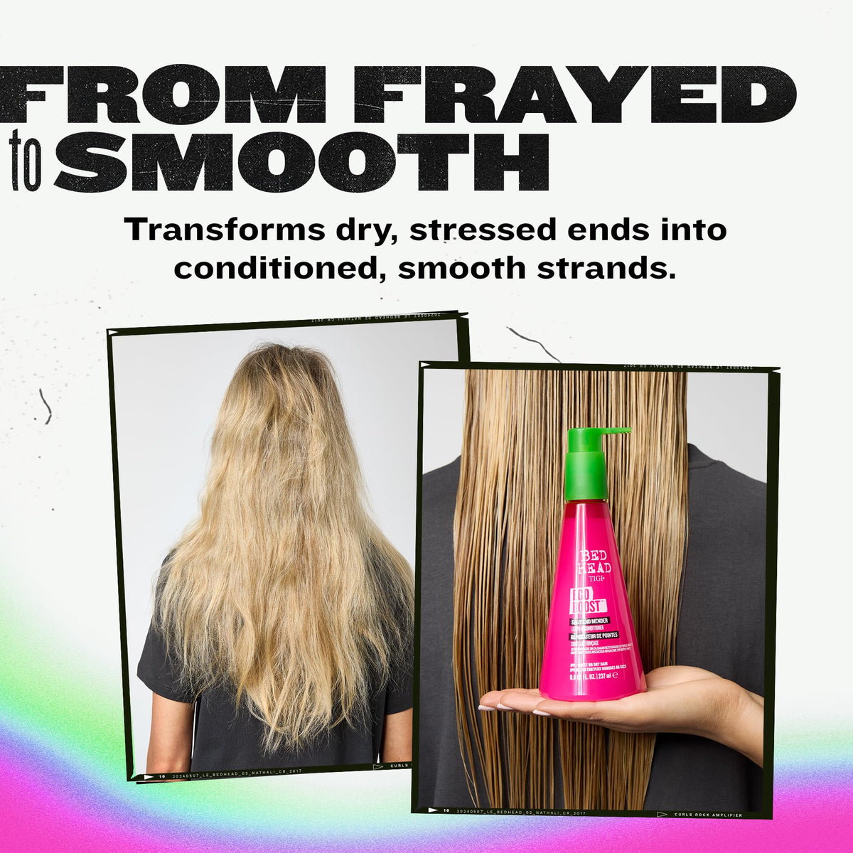 TIGI Bed Head bottle held in hand for scale to show 8 oz size