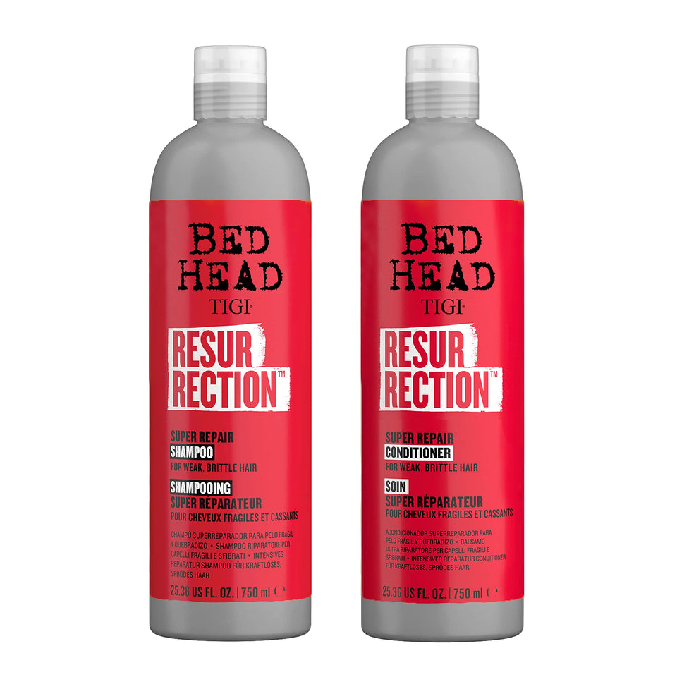 TIGI Bed Head front packaging showing bottles and branding, conveys professional repair