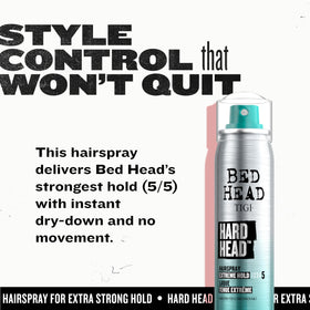 Texture example showing TIGI Bed Head Hard Head securing strands for lasting style control