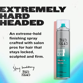 TIGI spray action demonstrating instant-dry mist for secure hold