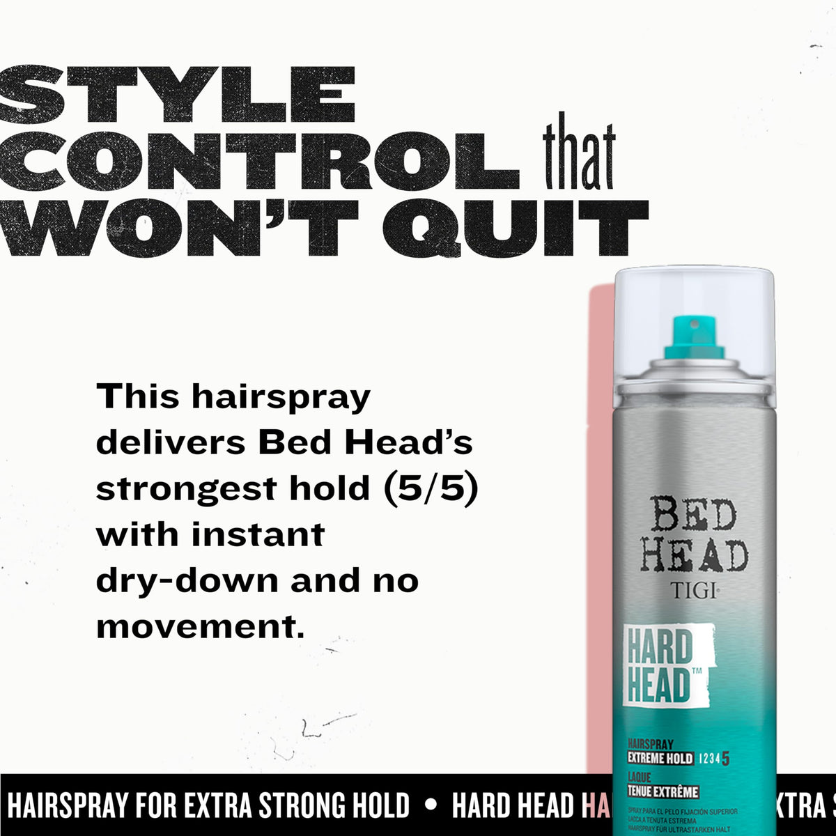 TIGI texture detail showing rigid film for long-lasting shape