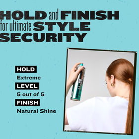 TIGI product used on an updo delivering firm event-ready finish