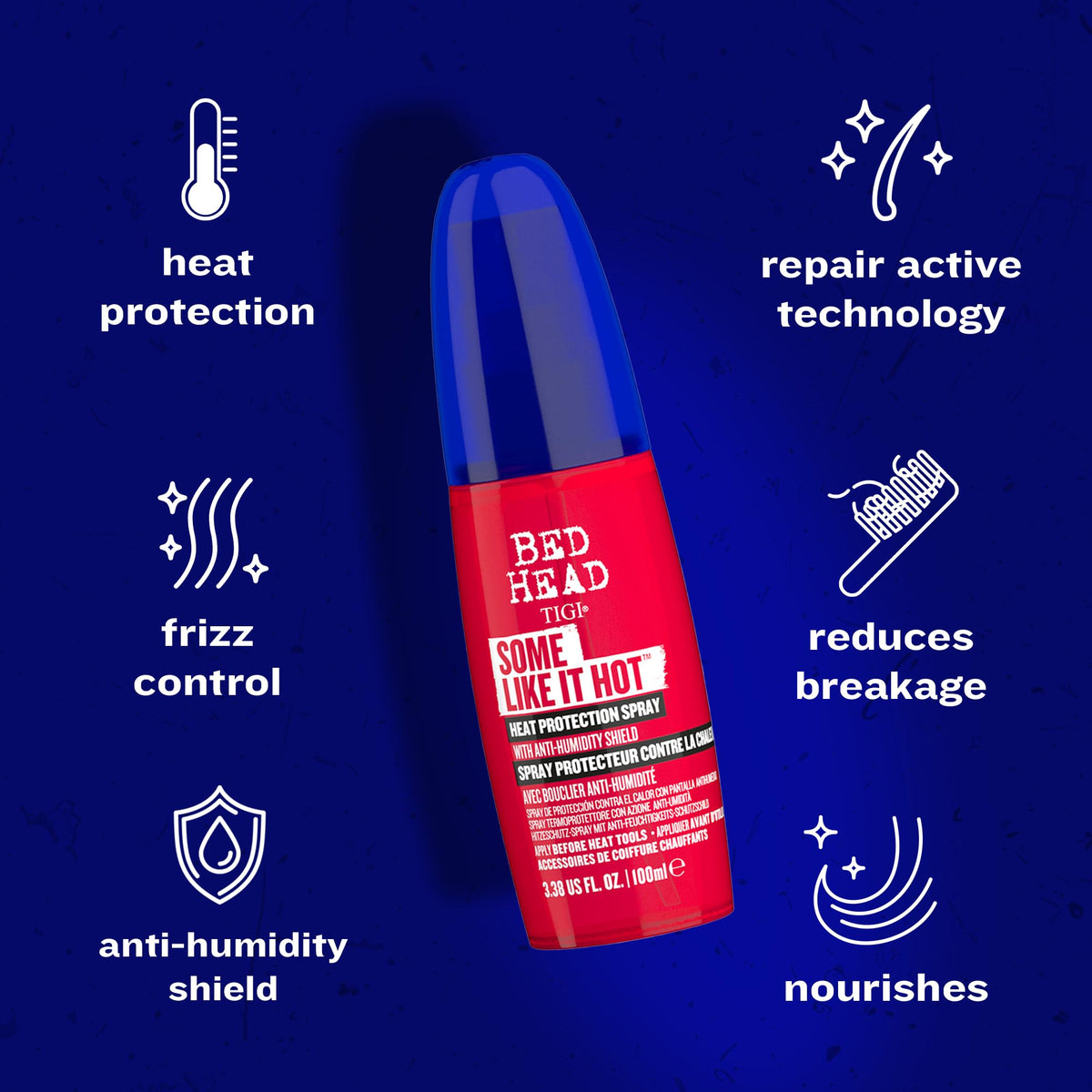 TIGI Bed Head bottle in hand for clear size reference