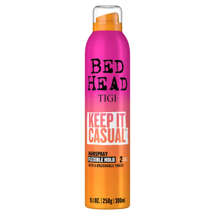 TIGI Bed Head front can showing packaging and size with clear branding benefit hold