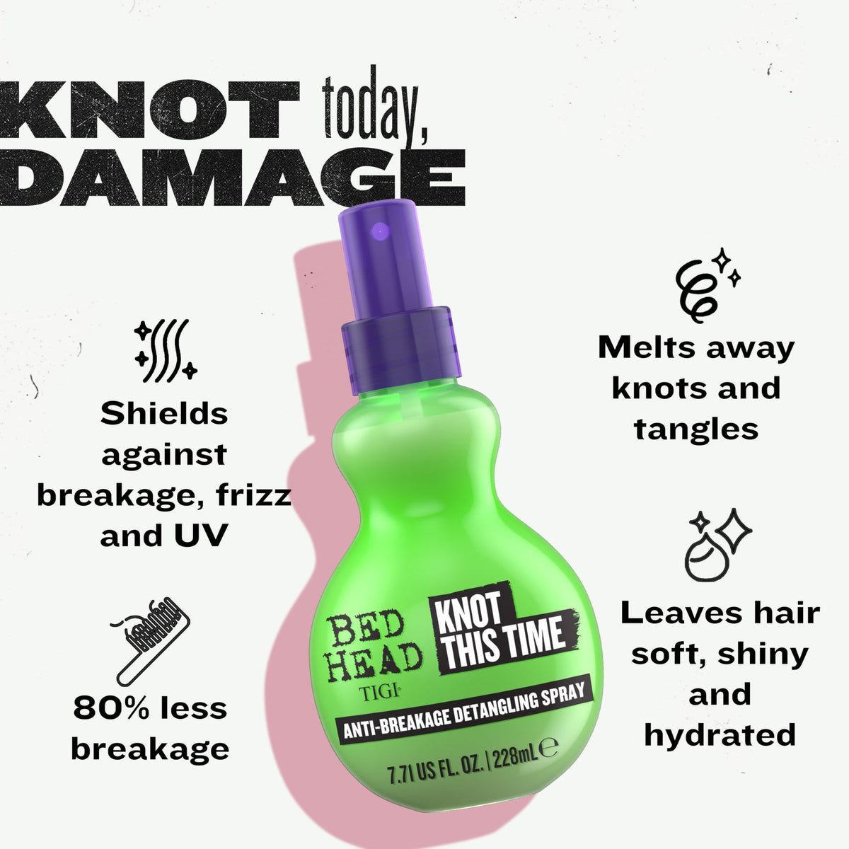TIGI Bed Head being applied to curly hair to refresh and reduce tangles