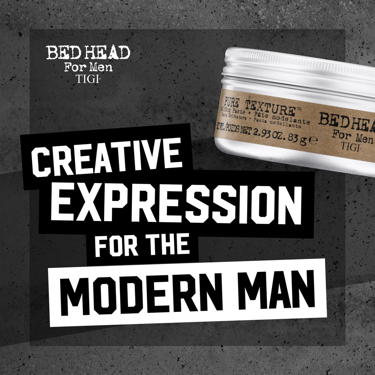 TIGI Bed Head label close-up showing scent and hold features