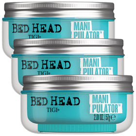 TIGI Bed Head front jar view showing compact travel-friendly packaging and firm hold benefit