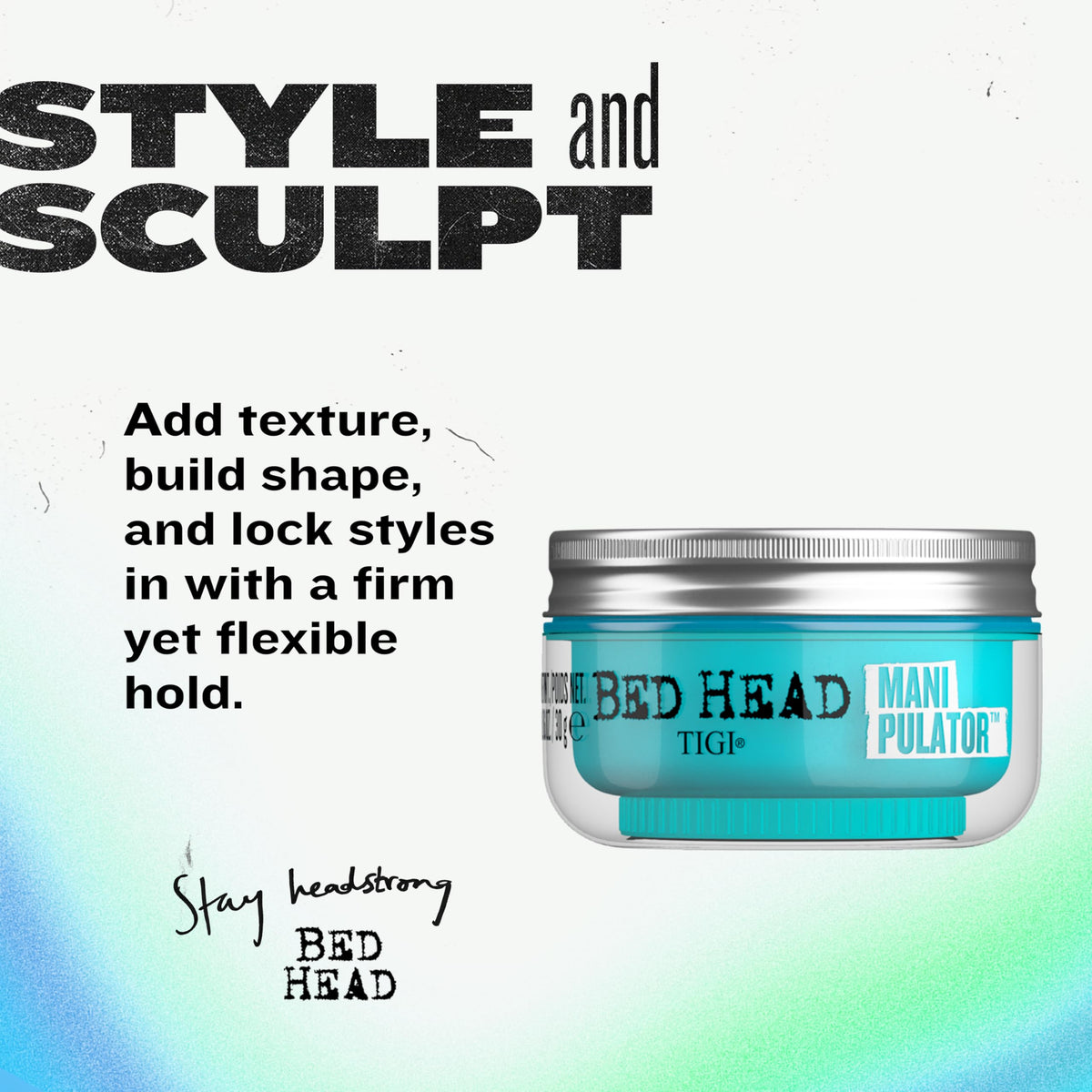 TIGI Bed Head open tub close-up of putty texture for easy application