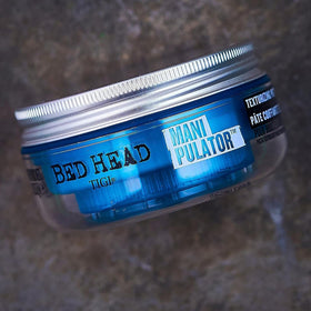 TIGI Bed Head Manipulator styled short hair spikes example, demonstrates strong yet flexible hold