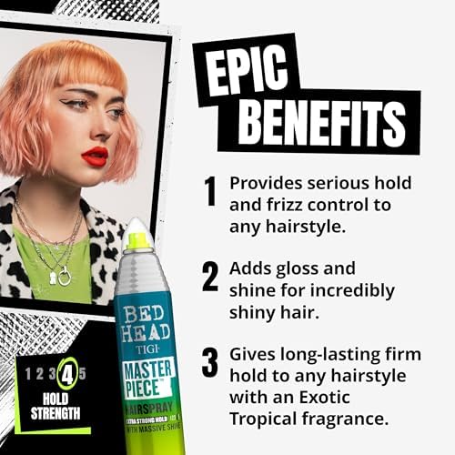 TIGI Bed Head close-up on hair texture showing glossy finish and shine