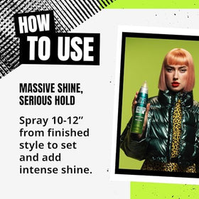 TIGI Bed Head lifestyle application model using spray for salon-style results