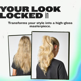 TIGI Bed Head hair result showing shiny reflective glossy hair benefit