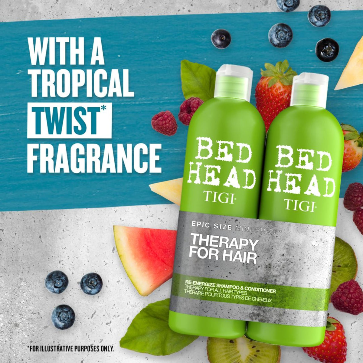 TIGI Bed Head shampoo poured into hand demonstrating cleansing action
