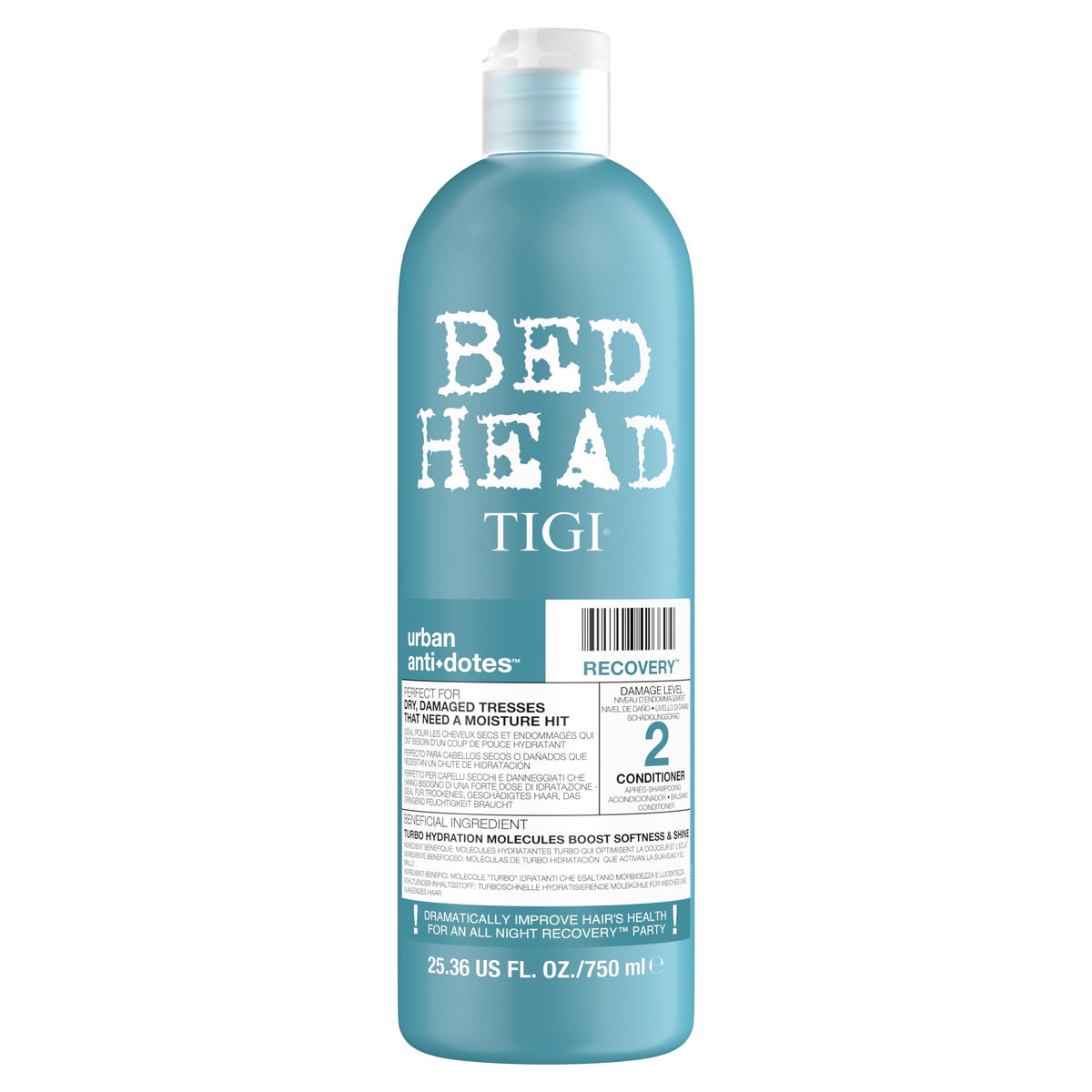 TIGI Bed Head front packaging showing 25.36 fl oz size and clear product benefit