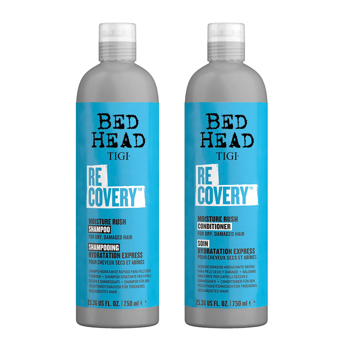 TIGI Bed Head front packaging showing full-size duo and benefits