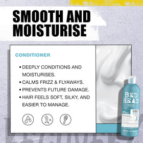 TIGI Bed Head bottles in hand showing 25.36 fl oz size for value