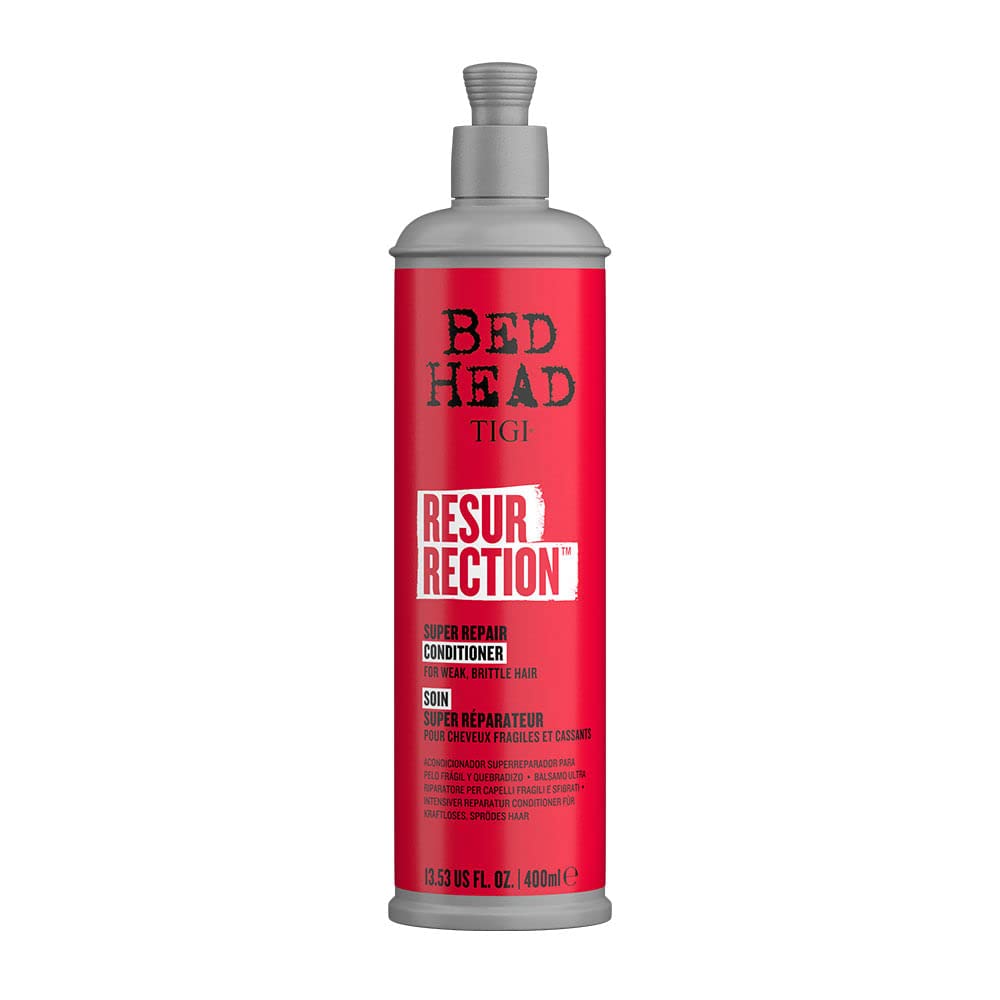 TIGI Bed Head Resurrection front bottle view shows product and easy-pour design for salon-strength repair