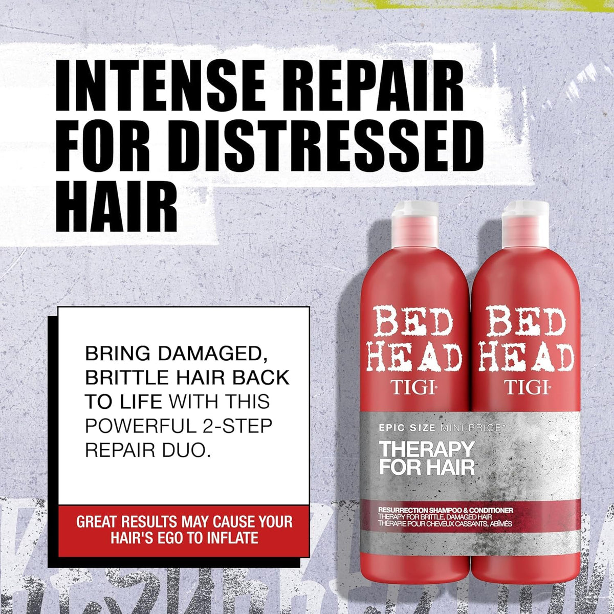 TIGI Bed Head pump detail highlighting easy dispensing and professional use