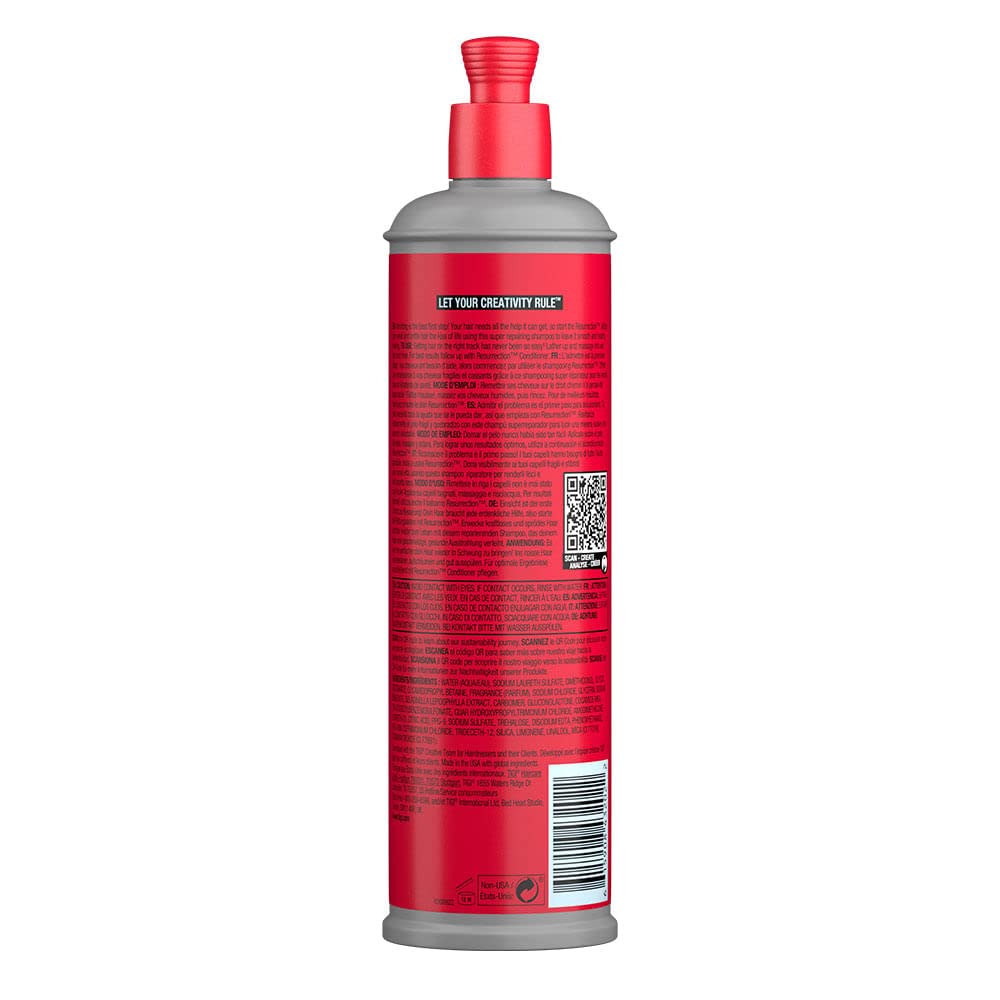 TIGI Bed Head shampoo texture on hand demonstrating rich lather