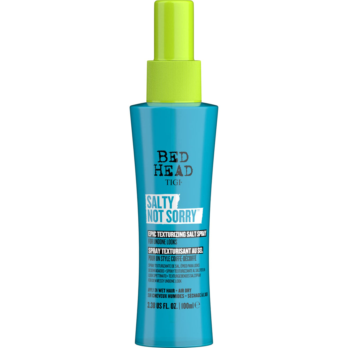 TIGI Bed Head front bottle view showing clear branding and compact size benefit