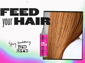 TIGI Bed Head after-rinse hair showing shine and frizz control