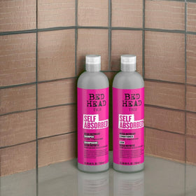 TIGI Bed Head in-shower use image showing easy lathering and rinse
