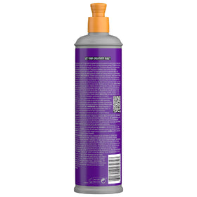 TIGI Bed Head back label close-up showing ingredients and usage benefit