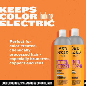 TIGI Bed Head shampoo pouring to show lathering texture and gentle cleanse benefit