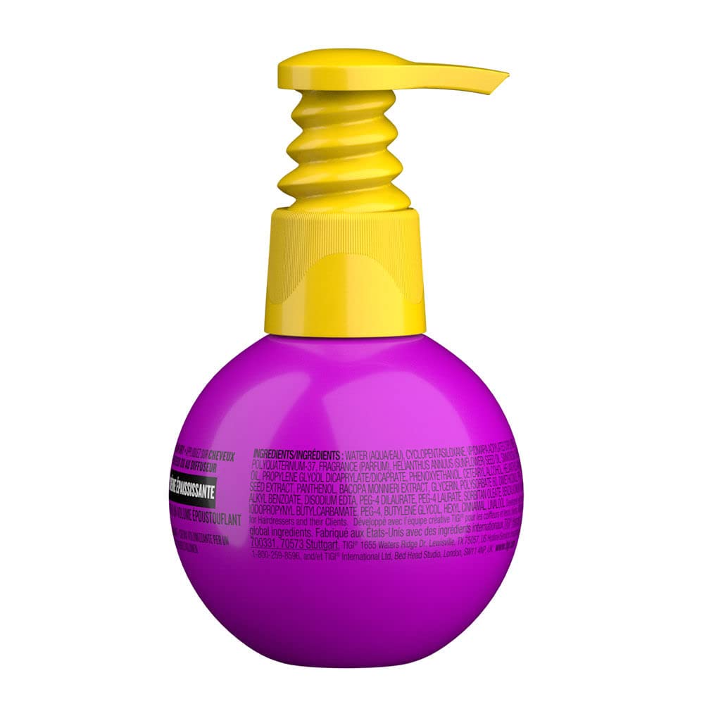 TIGI Bed Head bottle in hand demonstrating compact size and portability benefit