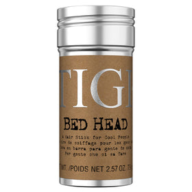 TIGI Bed Head front packaging showing compact wax stick and brand benefit