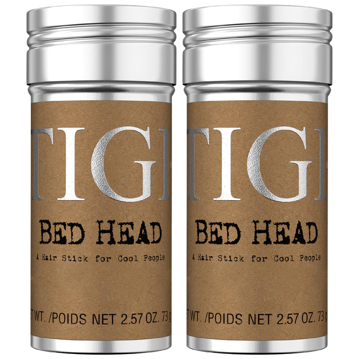TIGI bed head front-packaging showing two wax stick tubes and benefits
