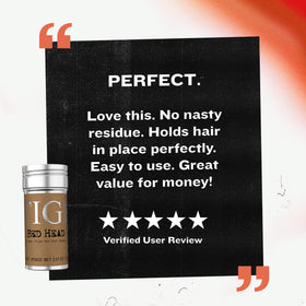TIGI bed head label details showing product name and scent information