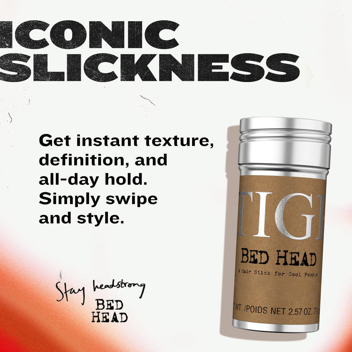 TIGI Bed Head open stick revealing smooth wax texture and easy glide