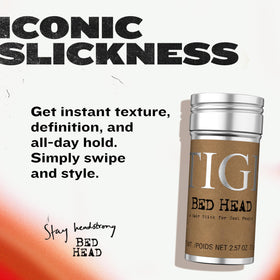 TIGI Bed Head open stick revealing smooth wax texture and easy glide